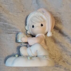 Peas On Earth-Delicate Decor Figurine with Pink and White Accents